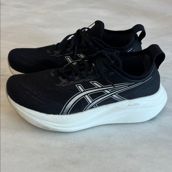 Asics Other - Asics Gel Nimbus 27 1011B958 Black White Running Shoes Men's 11